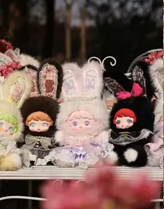 QIQI-Three MIX DOLL LINK  400+600% (NO duplicate) combination links BLIND BOX Mystery Boxes Bag Pendant Bunny Plush Dolls Soft Collectibles