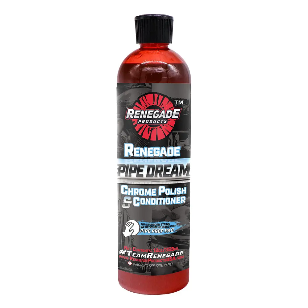 Renegade Products Pipe Dream Chrome Conditioner and Polish 12oz – Restores Shine, Removes Oxidation, & Protects Chrome Surfaces