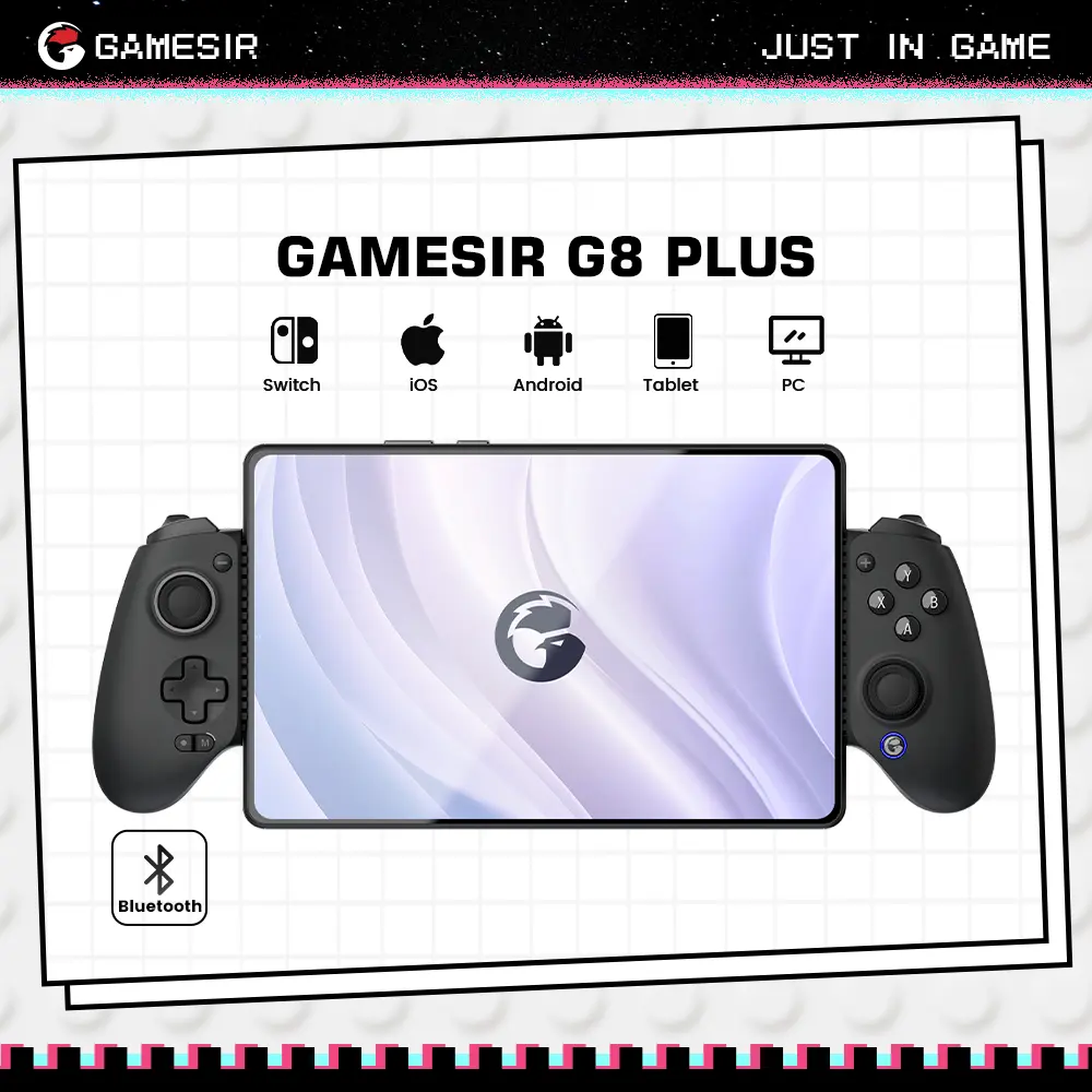 GameSir G8+ Galileo Bluetooth Mobile/Pad Wireless Game Controller for Android and iOS, Featuring Hall Effect Sticks & Triggers
