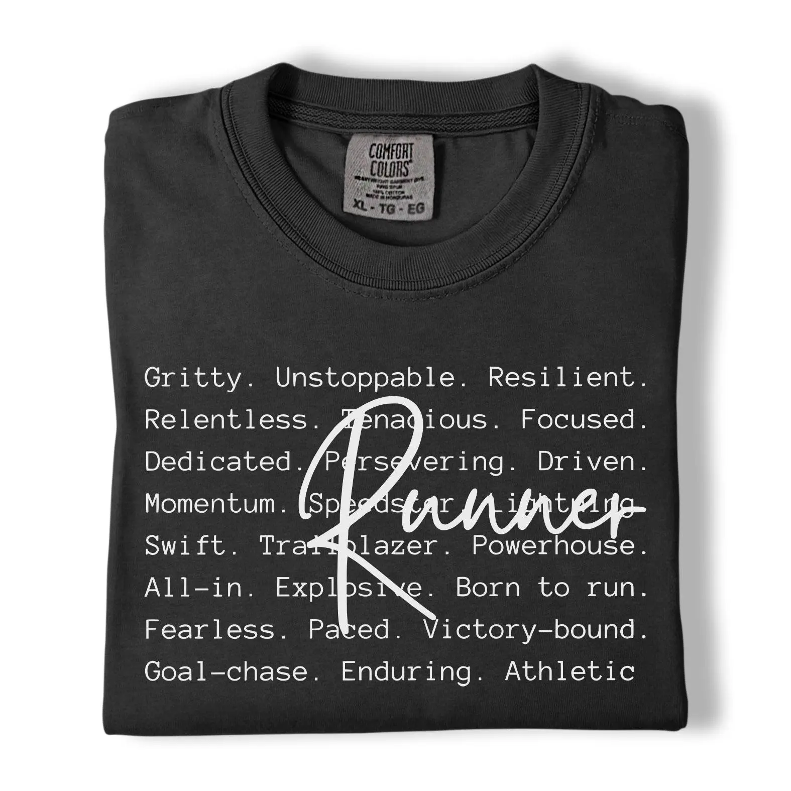 Comfort Colors Runner Mindset Shirt, Motivational Typography Graphic Tee, Marathon Training T-Shirt, Gift for Runners & Track Team Athletes