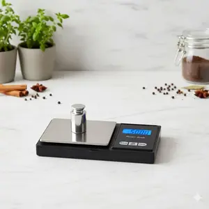 Mini High Precision Stainless Steel Digital Scale: Jewelry Gold Gram Scale, Portable Home Kitchen Food Scale, Lab Precision Weighing Tool, Outdoor Camping Travel Mini Scale with Anti-Slip Base, Balance Scale, Grams Scale