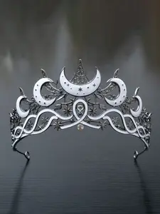 Unisex Crown Headpiece Hair Accessory, Hairpiece, Moon Star Rhinestone Tiara, Performance Costume Jewelry, Jewellery, Universal Decoration for Men and Women