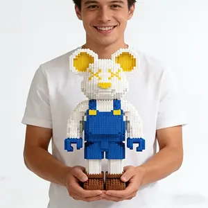 Tool Bear 3D Puzzle Building Blocks Decoration, Bookshelf Home Office Cabinet Decor, Party Living Room TV Stand Display, Ideal Gift