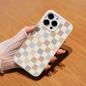 Checkerboard Phone Case iPhone17/16/15/14/13/12/X/PRO/PLUS Samsung(S22-S25) Matte Magnetic Phone Case drop protection MKL78637