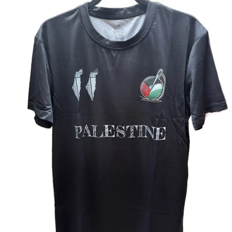 Made in Palestine Authentic Soccer Jersey with Embroidery Design Shrink-Free Poly Material Unisex Green