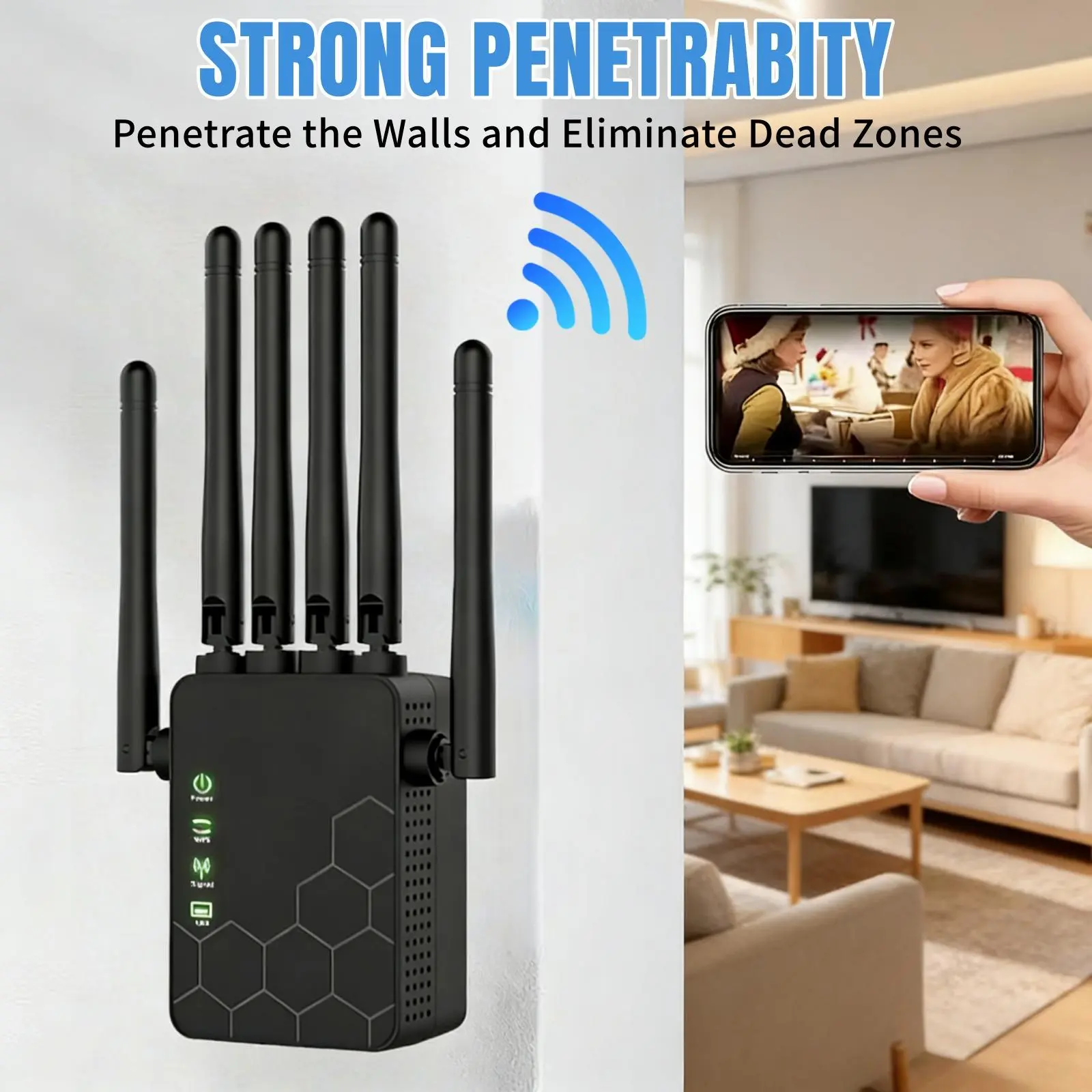 Outdoor Directional Antenna Signal Amplifier Booster, Long Range Cell Signal Enhancement, Fit RV Truck Cabin, Reduce Call Drop & Slow Data Speed US Version