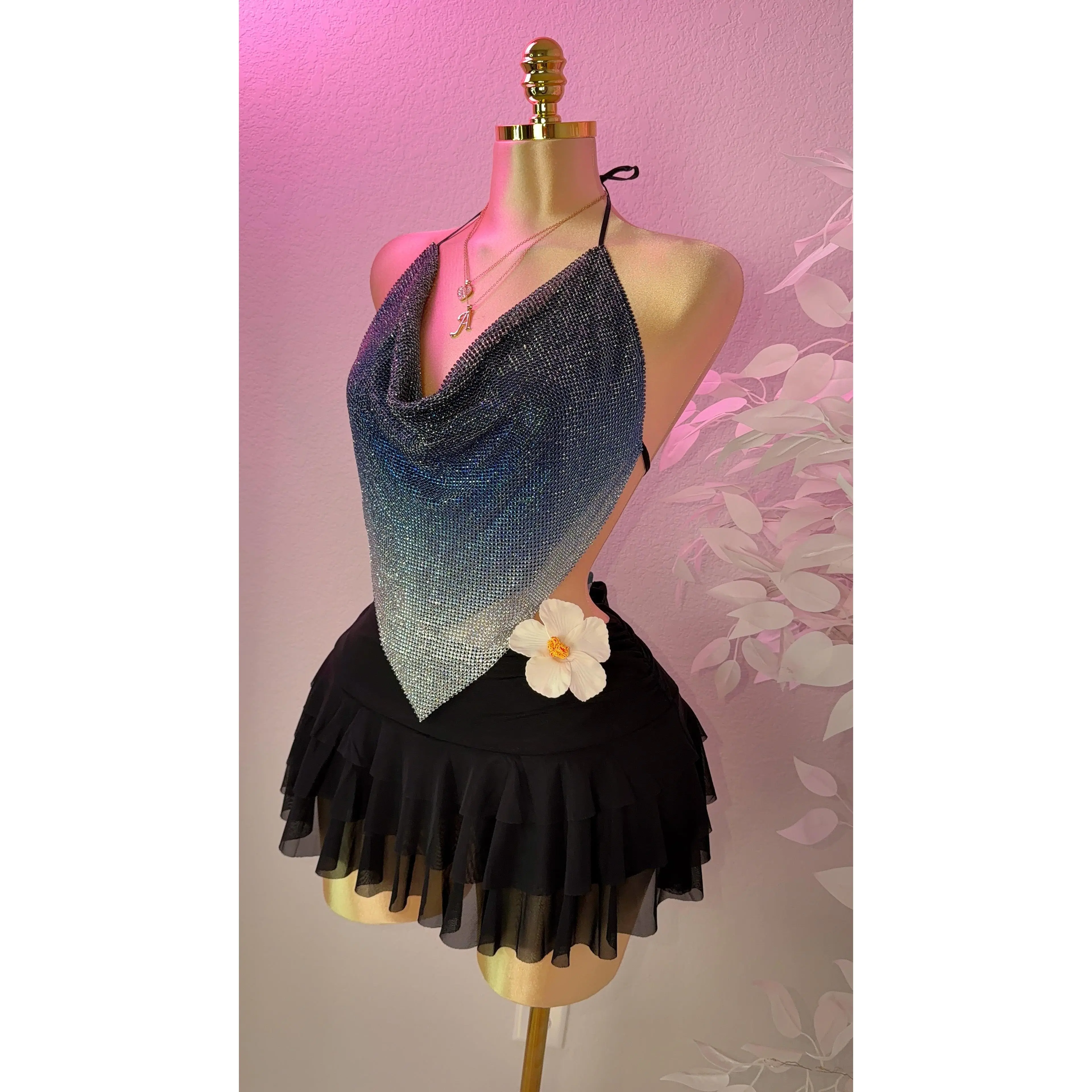 Sparklyyy Rhinestone Top - Blue (PRE ORDER 8/14)