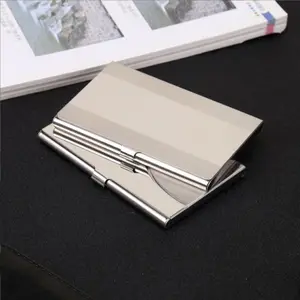 Stainless Steel Business Card Holder, 1 Count Creative Design Exquisite Business Card Box, Desk Organizer for Home Office School