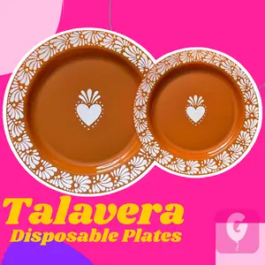 Full Set Talavera Disposable Premium Plates