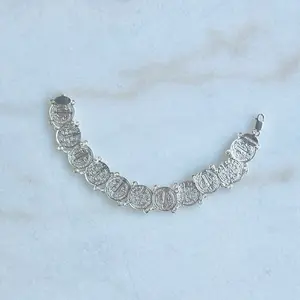 Pulsera Medallas de San Benito size 7 Plata Mexicana 925