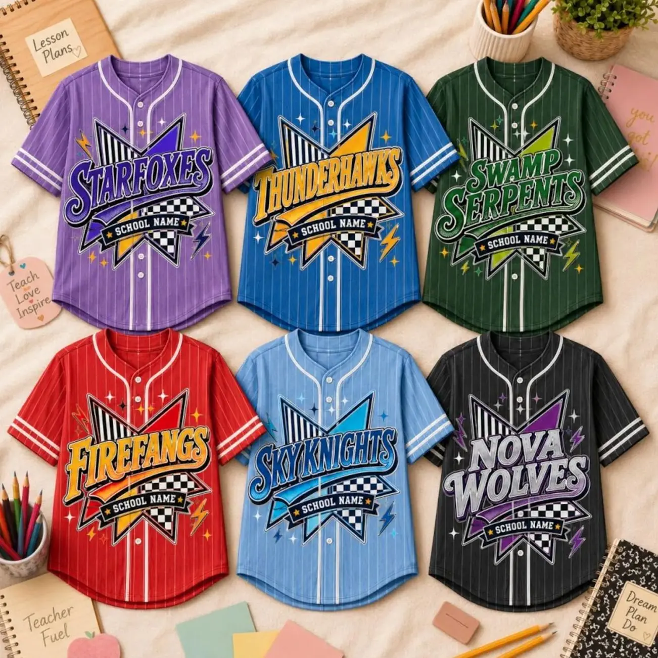 Personalized Mascot Baseball Team, Custom School Name Baseball Jersey, Game Day Sports, College Mascot, Game Day Sports