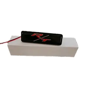 R/T LED Front Grille Emblem Badge 12V Illuminated Logo Universal Mount Durable Construction Easy Wiring Premium Look for Most Models