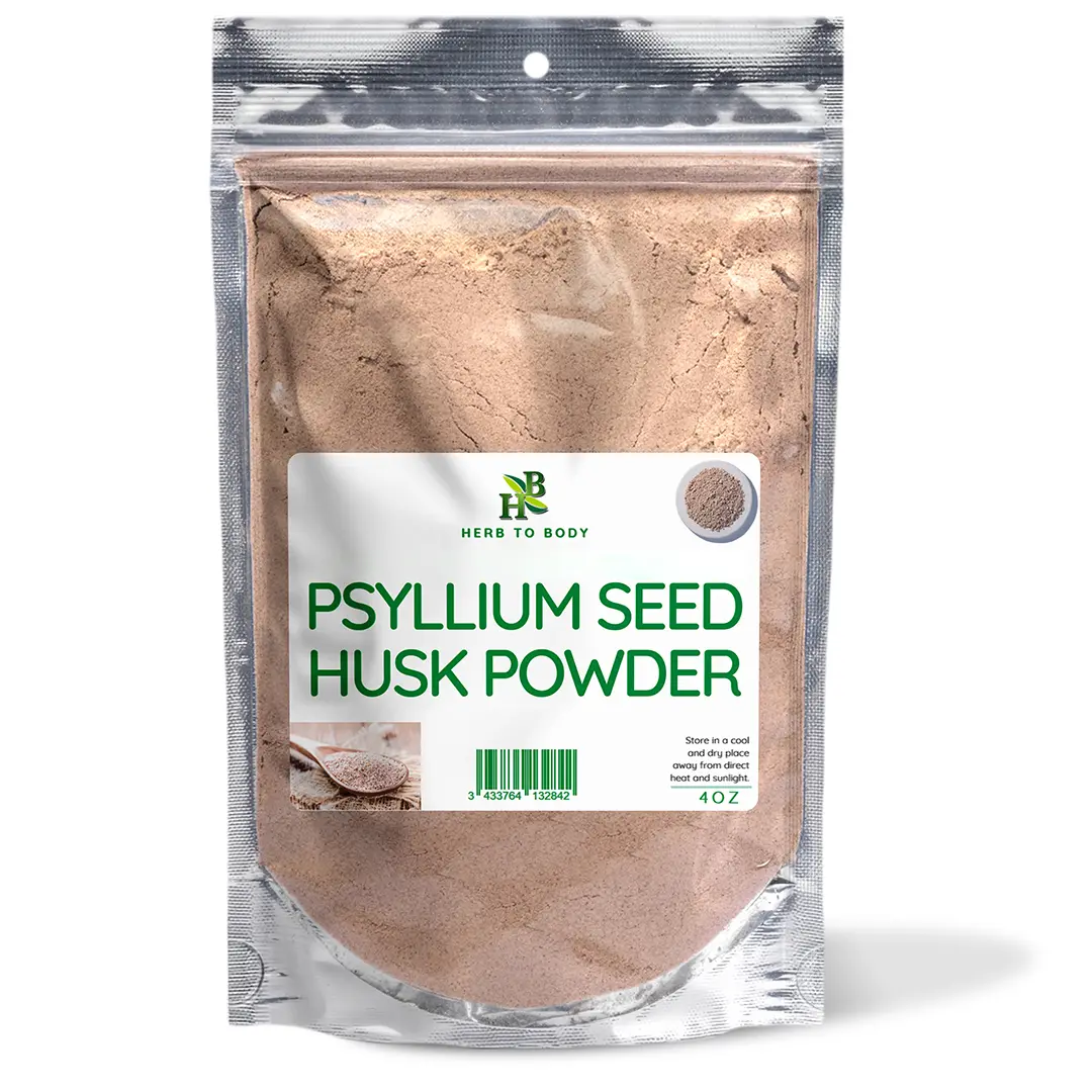 Psyllium Husk Powder (Seed) - 4 oz (113 g) and 1lb (454 g) | Finely Milled Soluble Fiber | Plantago Ovata | Wildcrafted | Herb To Body