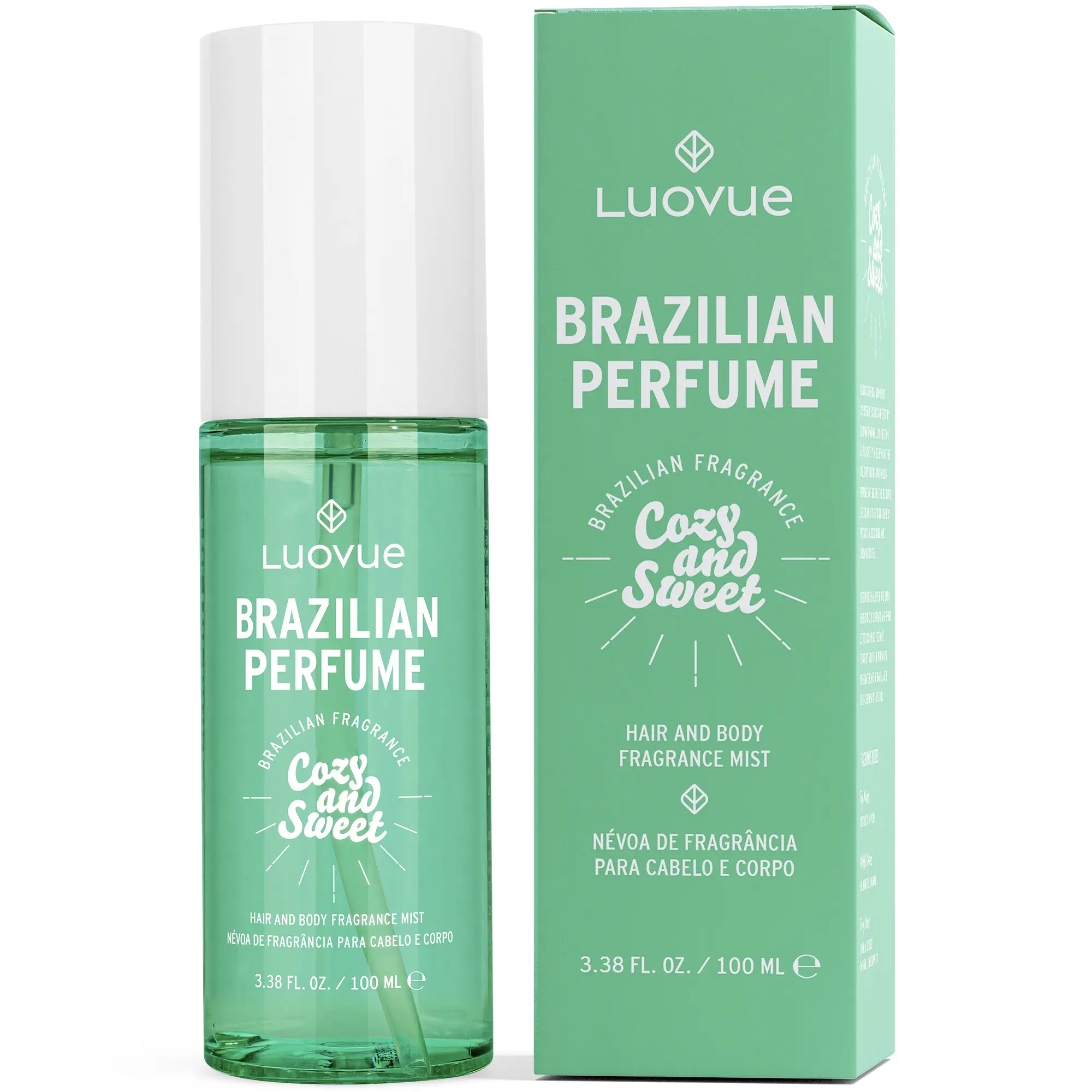 Brazilian Passion & Vitality:  Hair Perfume, Body Mist for Women and Men, Cozy & Sweet 3.38 fl oz