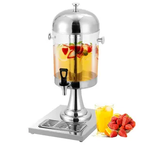 GARVEE 2.2 Gallon Stainless Steel Beverage Dispenser with Ice Core, Stand, Spigot & Drip Tray for Cold Drinks like Lemonade, Iced Tea, Juice – Ideal for Parties, Weddings & Events