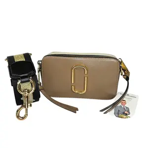 Pre-owned MARC JACOBS Saffiano Leather Crossbody Bags The Snapshot French Gray Gold Crossbody