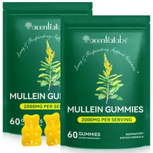 Acentiallabs Mullein Gummies for Lung Detox, 2000mg Mullein Leaf Extract for Respiratory & Digestive & Immune Support, Organic Mullein Herb Supplement for Mucus Relief for Respiratory, Immune, Vegan 60 Gummies