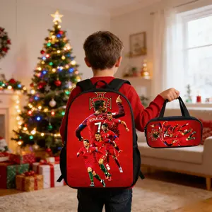CR7 Bicycle Kick Ronaldo Backpack 3pcs | Soccer Fan Must-Have | Cool School Bag for New Year Holiday Gift