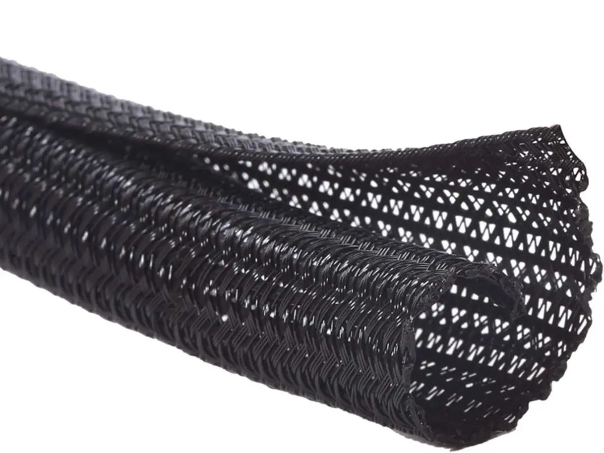 10ft - 1/2 inch Cord Protector Wire Loom Tubing Cable Sleeve Split Sleeving For USB Cable Power Cord Audio Video Cable – Protect Cat From Chewing - Black