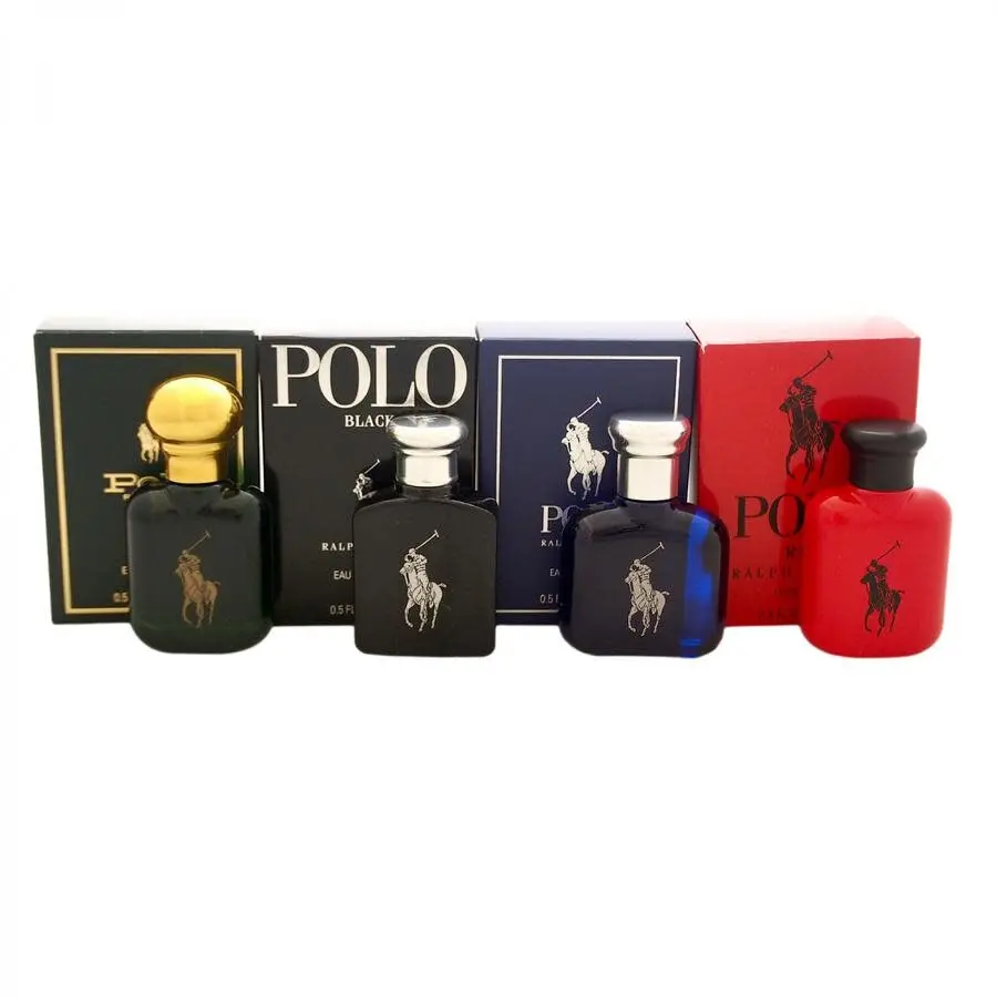 Ralph Lauren Polo 4 Piece Variety Set for Men - Includes Polo Red Blue Black & Polo EDT 0.5oz Each