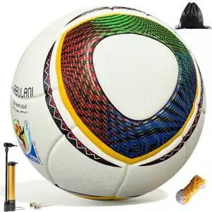 Official Size 5 Leather Soccer Ball, Football, Durable Soft PU Material, Ideal for Youth & Adult Competitions, Includes Net Bag & Pump Accessories