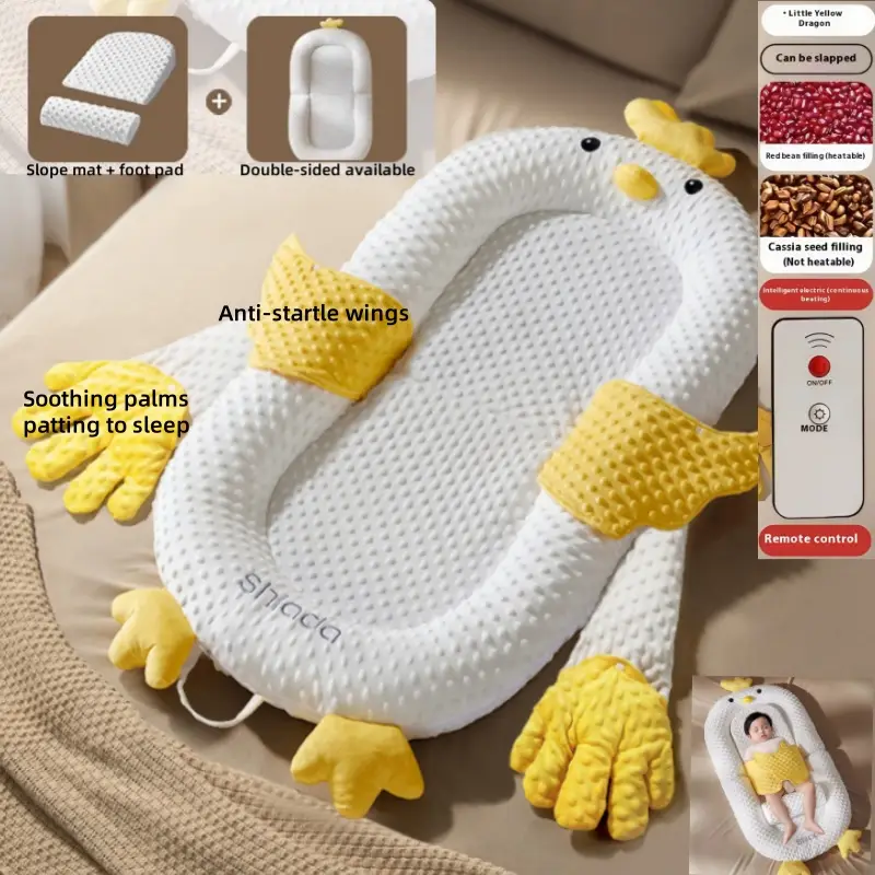 D-Amazing Patting Soother Pillow Palm, Baby Sleeping Soother Patting Toy, Animals-Shaped Sleeping Aid, Soft Stuffed Animal for Infants, Calming Compa