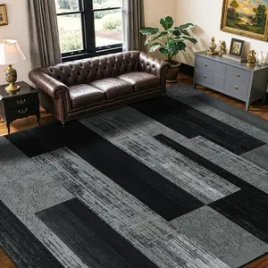 5x7 Anti-Dust Washable Area Rug, Vintage Checkered Non-Slip Low Pile Soft Carpet, Stain Resistant for Living Room, Bedroom, Dining Room, Anti-Dust Area Rugs