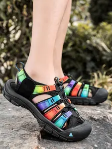Unisex Rainbow Color   Beach Sandals, Casual Outdoor Sports Sandals, Breathable Comfortable Sports Sandals for Men & Women, Footwear