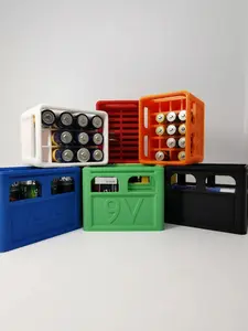 Stackable Beer Crate | Holds AAA, AA, 9V, 18650, CR2032, Battery Holder - Office Accessory, Case for Batteries