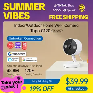 [Summervibes] TP-Link & Tapo C120 - 2K QHD Indoor/Outdoor Security Camera with Color Night Vision, Free AI Detection, Baby Monitor, IP66, Dual Spotlights, Local/Cloud Storage