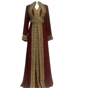 Elegant Design Kaftan in Multiple Colors with Gold Embroidery Details