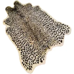Leopard Print Rug, Cute Faux  Rugs Cowhide   Rug  Printed Area Rug  Carpet for Bedroom,Livingroom,  Office, 3.3x3.1ft