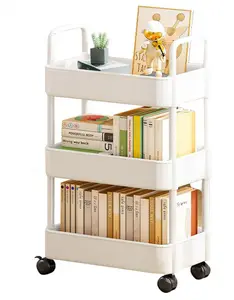 Rolling Utility Cart Rolling Paper Organizer Cart Rolling Storage Cart Movable Bookshelf Cart Art Cart Organizer Multi-Functional Storage