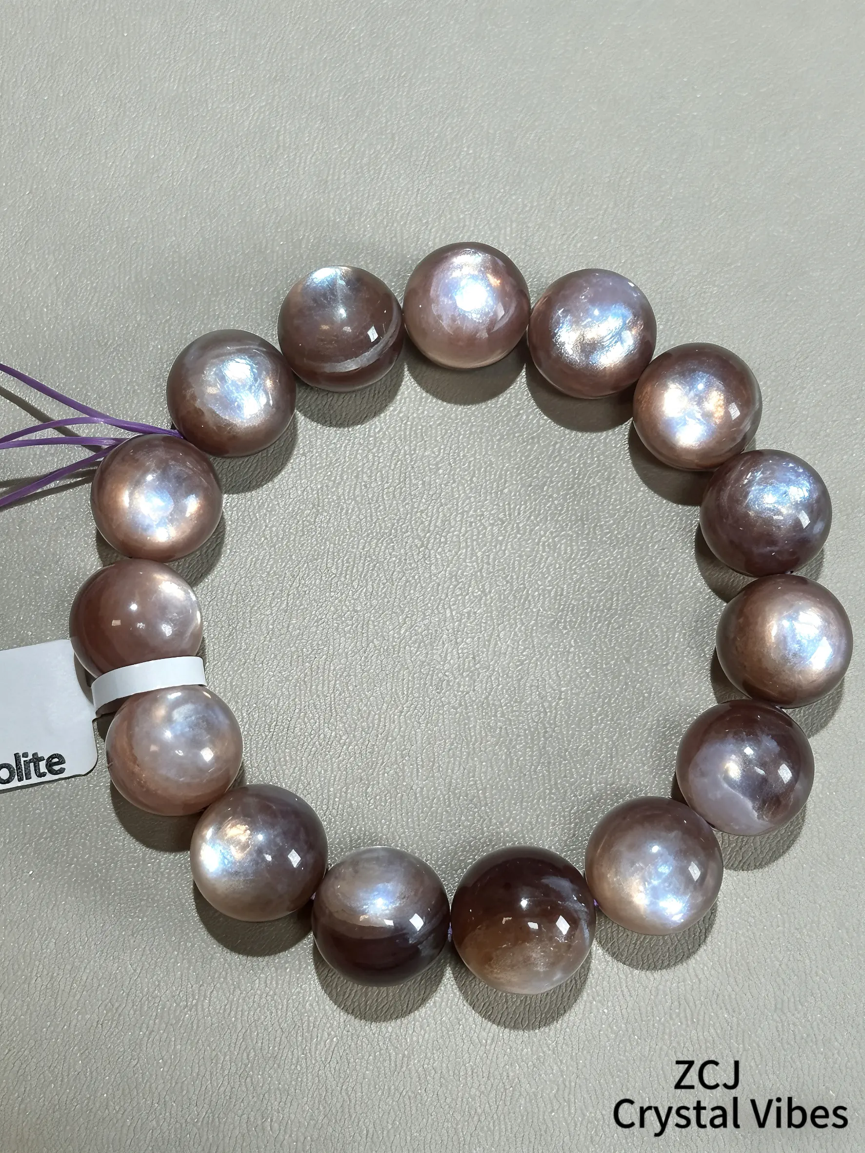ZCJcrystal Iridescent Pink Lepidolite Bracelet with Natural Crystal Elements - Crystals Bracelets for Adults, Ideal for Daily Wear