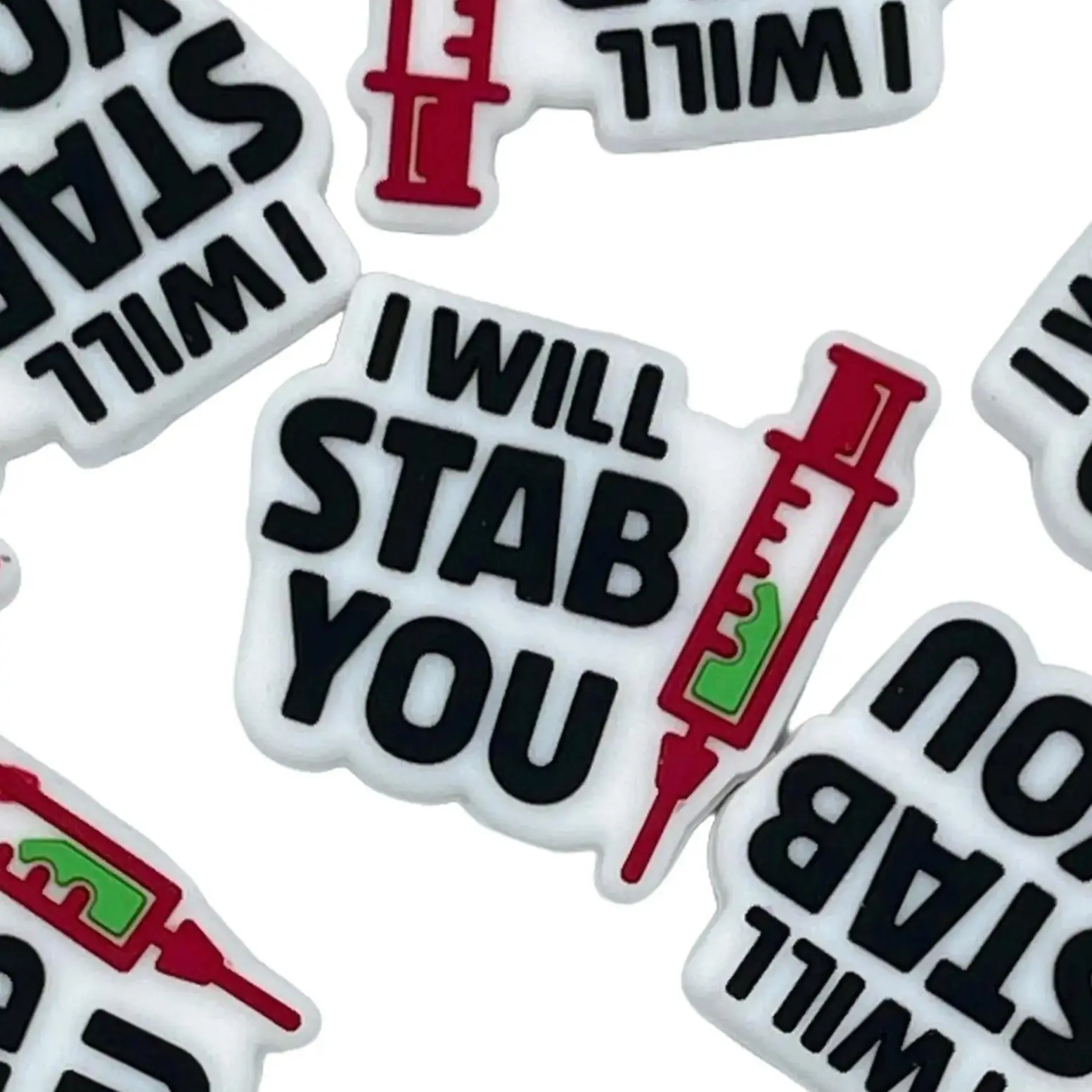 1pc I Will Stabbb You Silicone Focal Beads - Nursing, Medical Funny Beading & Crafting