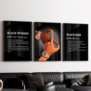 Full Set 3 Black Couple Definition Wall Art, Hypebeast Room Decor, Culture Poster