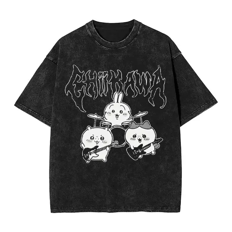 Oversized Graphic T-Shirt, Unisex Vintage Heavy Metal Cartoon Print, Garment-Washed Heavyweight Cotton Short Sleeve Top with Round Neck, Shortsleeve, Rib, Menswear, Graphic T Shirts, Casual Fit, Relaxed Cut, Premium Cotton, Classic Twist