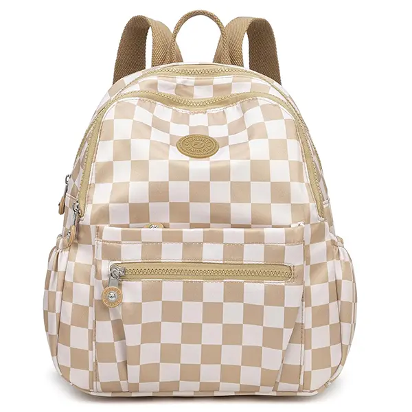Checkered Backpacks, Mini Backpack Purse for Women,Small Nylon backpacks for Ladies Backpacks Women Anti Theft Travel Bag Casual Daypack Water Resistant Bookbag Waterproof Bookbag