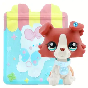 Lps Collie Collectible Dolls, Blue Different Eyes, Mini Pet Shop Rare Figure, Birthday, Christmas, Halloween Gift, with Accessories