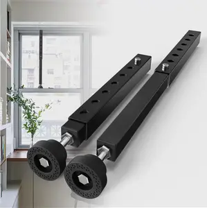 1 Pack Small Window Security Bars 11"-18", Short Window Lock Bar for Small Windows, Child Safety & Anti-Theft Window Bar with Base for & Basement Windows - Black