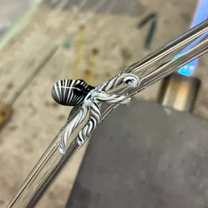 Glass Octopus Straw - Black & White