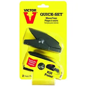 Woodstream  Victor Quickset Mouse Traps, Black - 2 per Card