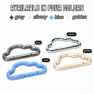 Gurgling Carabiner Keychain | 4 Metallic Colors Zinc Alloy Clip (Grey/Silver/Blue/Gold) - Unisex Bag & Jeans,Cool,Fashion- for Father's Day Gifts