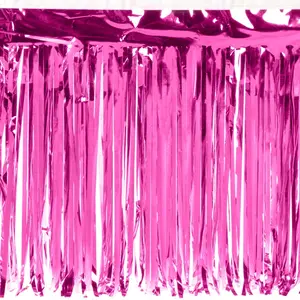 Anderson's Metallic Cerise Pink Fringe, 15" x 10' Shiny Decorative Trim for Floats, Parties, Tables, Ceilings, Doorways, Backdrops, and Event Décor