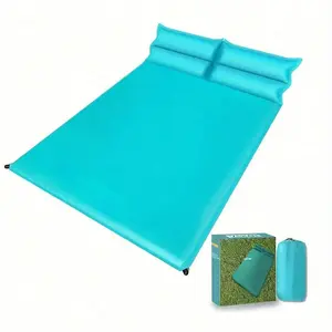 Double Sleeping Pad, 2in Memory Foam Camping Mattress 2 Person With Pillow, 5R Insulated Self Inflating Camping Pad, Air Mattress Inflatable Sleeping Mat For Backpacking