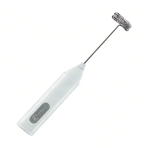 Cordless Rechargeable Handheld Milk Frother - Electric Blender Whisk Drink Mixer Mini Foamer with Easy Operation for Lattes, Cappuccinos (Cappuccino Foam), Hot Chocolate (Hot Choc Froth), Matcha - Compact Portable Kitchen Appliance Wand
