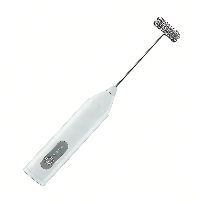 Cordless Rechargeable Handheld Milk Frother - Electric Blender Whisk Drink Mixer Mini Foamer with Easy Operation for Lattes, Cappuccinos (Cappuccino Foam), Hot Chocolate (Hot Choc Froth), Matcha - Compact Portable Kitchen Appliance Wand