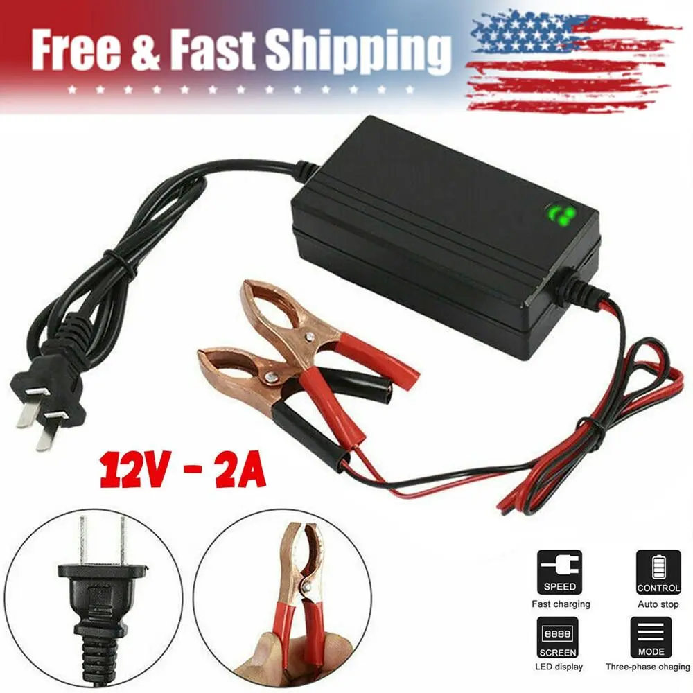 Portable 12V Auto Car Battery Charger Truck Trickle Maintainer Boat Motorcycle Portable 12V Auto Car Battery Charger Truck Trickle Maintainer Boat Motorcycle