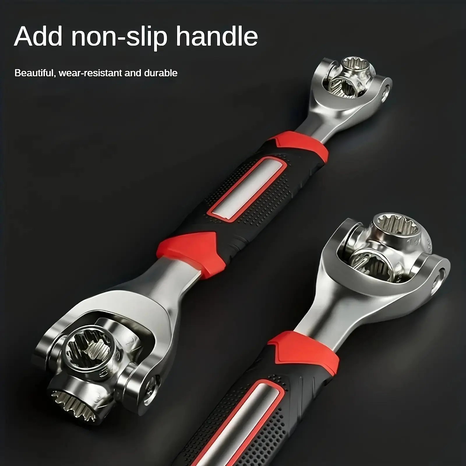 52-in-1 Universal Socket Wrench Set - Heat-Treated Chrome Vanadium Auto Repair Tools, 360° Rotating Head Combination Spanner, Heavy-Duty Multi-Function Mechanic Kit for Auto Maintenance, DIY Projects