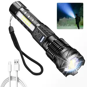 Rechargeable Flashlights High Lumens - Brightest LED Flash Light 7 Modes with COB Side Light, High Powered Handheld Flashlight for Emergency Camping